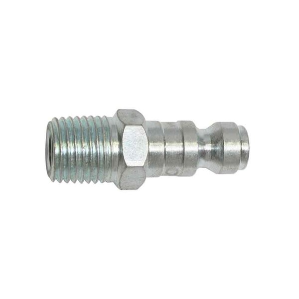 Interstate Pneumatics 1/4 Inch Automotive Steel Coupler Plug x 1/4 Inch Male NPT (Silver Zinc Color), PK 100 CPA441Z-100K